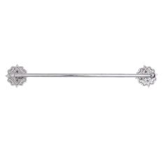 Silver Brass Boho Design Set of 4 Bathroom Hardware Accessories
