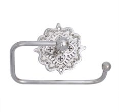 Silver Brass Boho Design Set of 4 Bathroom Hardware Accessories