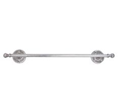 Silver Brass Floral Base Bathroom Hardware Accessories Set of 4