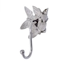 Set of 4 Silver Brass Butterfly Bathroom Hardware Accessories