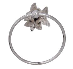 Set of 4 Silver Brass Butterfly Bathroom Hardware Accessories