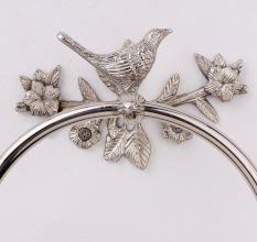 Silver Brass Bird Design Set of 5 Bathroom Hardware Accessories