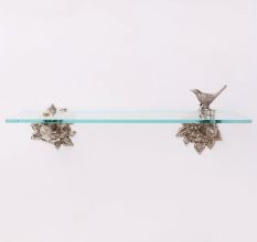 Silver Brass Bird Design Set of 5 Bathroom Hardware Accessories