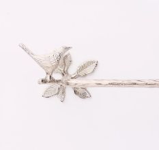 Silver Brass Bird Design Set of 5 Bathroom Hardware Accessories