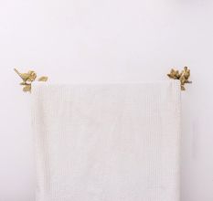 Set of 3 Bronze Brass Bird Design Bathroom Hardware Accessories