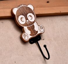 Brown Wooden Panda Coat Hooks