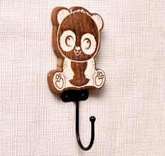 Brown Wooden Panda Coat Hooks