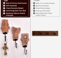 Brown Wooden Tiger Wall Hooks For Keys