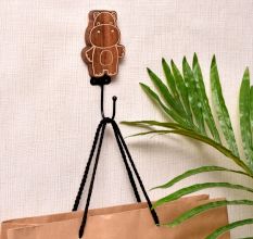 Brown Wooden Hippo Wall Hooks For Keys