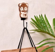 Brown Wooden Panda Wall Hooks