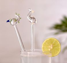 Assorted 6 Pieces Animal Stirrer Glass Swizzle Sticks for Cocktail Party