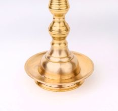 Golden Brass Oil Lamp with Lingam on Top