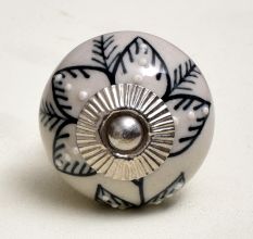 Black Orchid Ceramic Dresser Knob