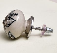 Black Orchid Ceramic Dresser Knob