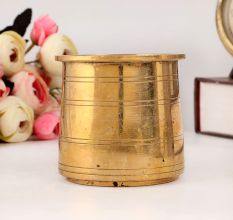 Golden Premium Brass Panchpatra for Rituals