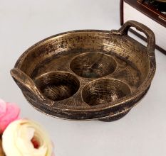 Vintage Brass Idli Vessel for Home Decoration