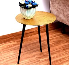 Golden Antique Finish Table Top Made of Aluminium