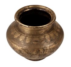 Rugged Brass Holy Water Pot for Home Decor