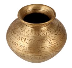 Elegant Golden Brass Pot for Worship