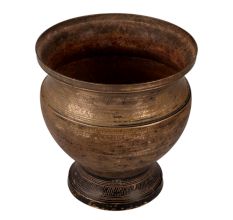 Traditional Engraved Brass Pot for Decoration