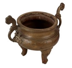 Handmade Brass Pot with Lion Head Handles