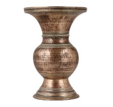 Antique Brown Brass Pot in South Indian Art