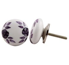 Purple Floral Knob