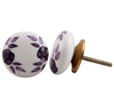 Purple Floral Knob