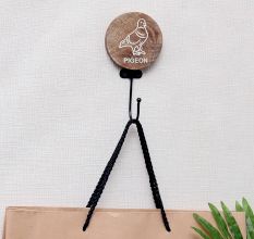 Brown Round Wooden Pigeon Hooks For Kids