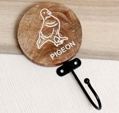 Brown Round Wooden Pigeon Hooks For Kids