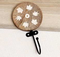 Brown Wooden Leaf Kids Towel Hook