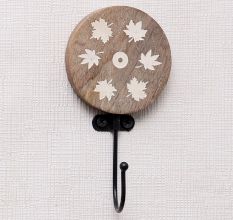 Brown Wooden Leaf Kids Towel Hook