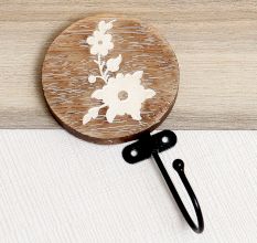 Brown Round Wooden Flower Hooks For Hanging