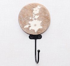 Brown Round Wooden Flower Hooks For Hanging