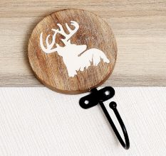 Raindeer Brown Wooden Kids Bagpack Hook 