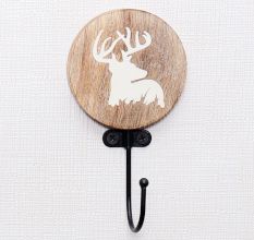 Raindeer Brown Wooden Kids Bagpack Hook 