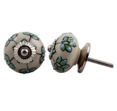 Rosy Periwinkle Floral Dresser Knob