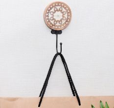 Brown Wooden Floral Pattern Wall Hooks for Hanging