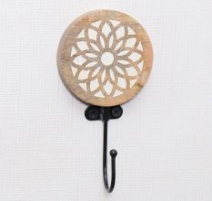 Geometric Pattern Brown Wooden Hooks for Hanging Coats