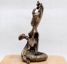 Bronze Naga Kanya Goddess Murti for Home Temple