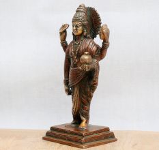 Antique Brown Handmade Lord Dhanvantari Statue