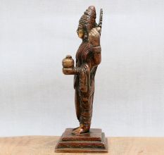 Antique Brown Handmade Lord Dhanvantari Statue