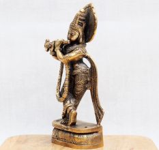 Premium Bronze Lord Krishna Murti for Home Temple