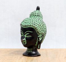 Bronze Buddha Head Statue in Antique Finish