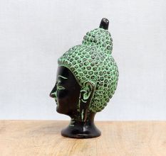 Bronze Buddha Head Statue in Antique Finish