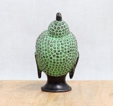 Bronze Buddha Head Statue in Antique Finish