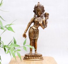 Handmade Bronze Murti of Goddess Tara for Decoration