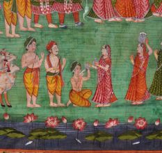 Multi-Coloured Lord Krishna Teasing Gopis Pichwai Painting