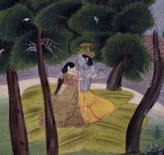 Hand Painted Pichwai Painting of Krishna Radha for Decor