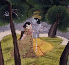 Hand Painted Pichwai Painting of Krishna Radha for Decor